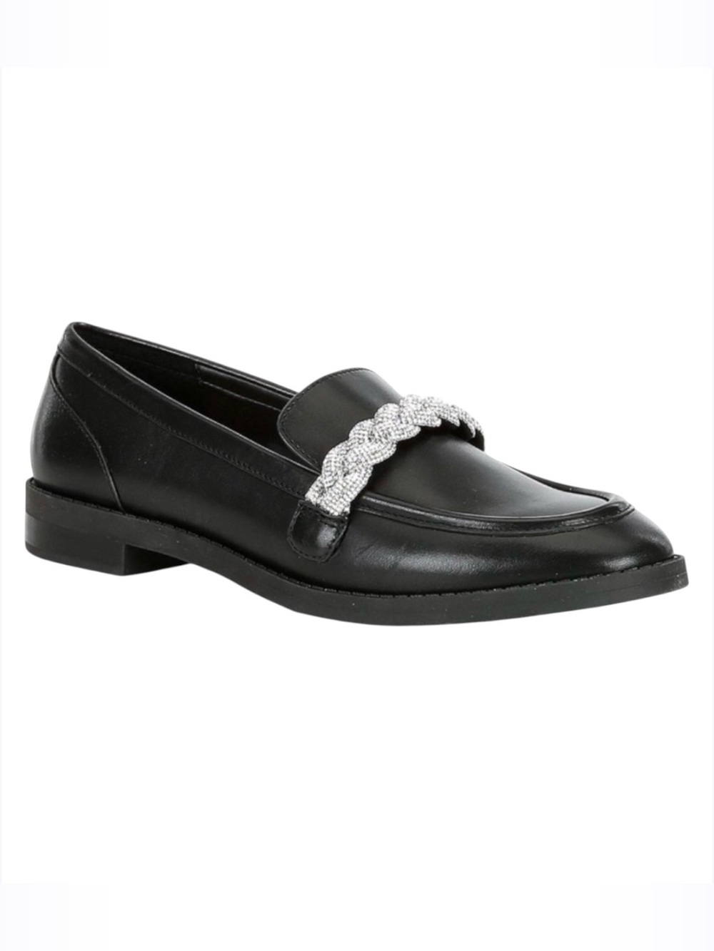 Gianni Bini BRISTOW Leather Rhinestone Braid Loafer
